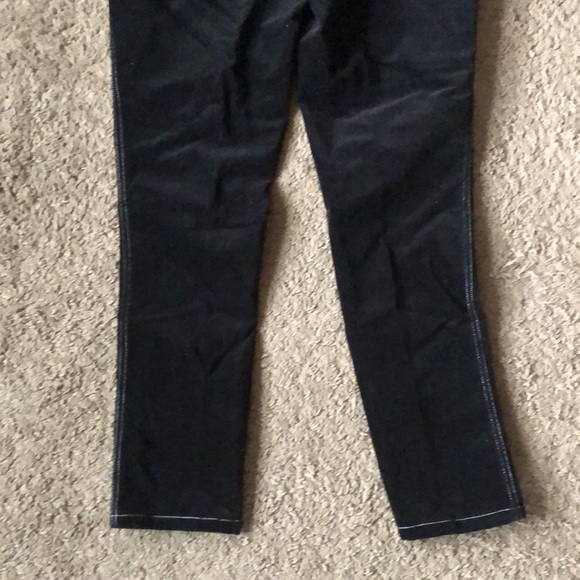 Urban Outfitters Black Velvet White Top Stitching Utility High Rise Pants 8 - Picture 6 of 9
